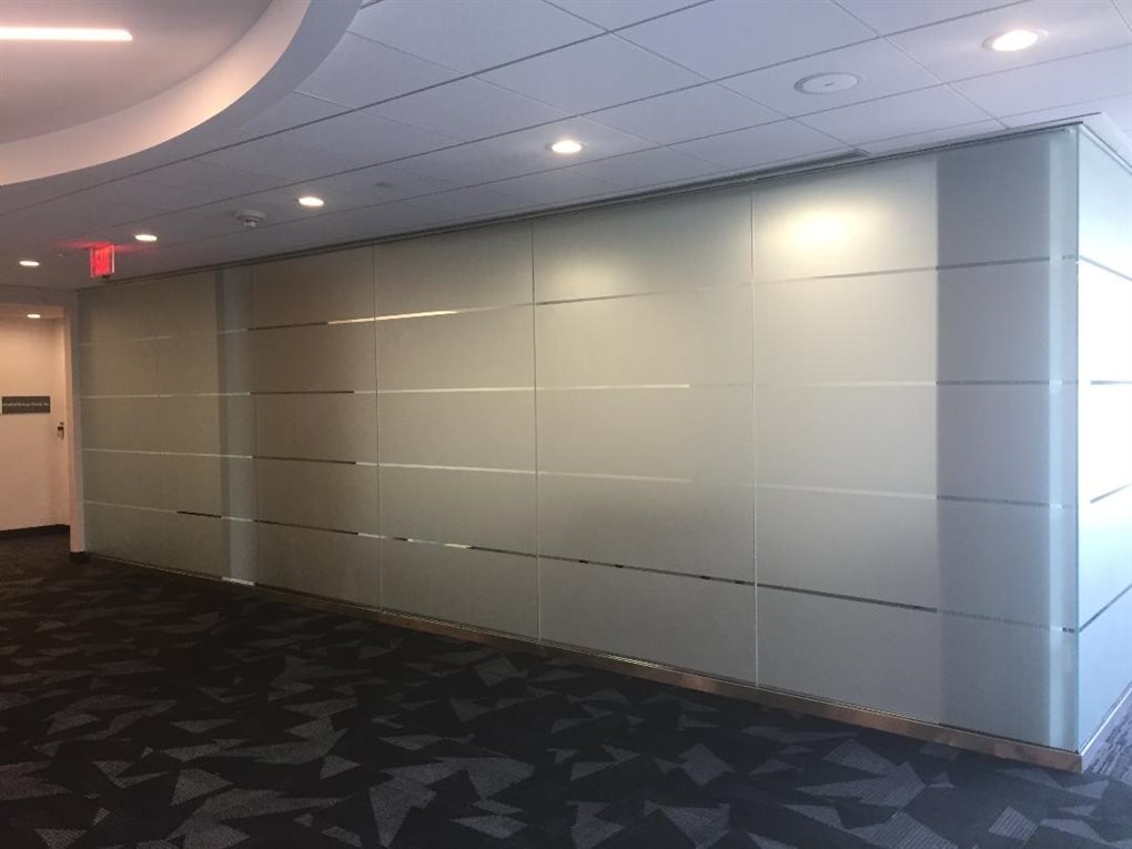 FROSTED ETCHED GLASS CONFERENCE ROOM WALL, INSTALLED VILLAGE OF ISLANDIA, HAUPPAUGE, SUFFOLK COUNTY, NEW YORK,  TOWN OF ISLIP SMITHTOWN